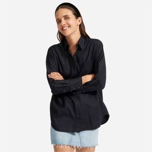 Everlane Black Silky Cotton Button Down